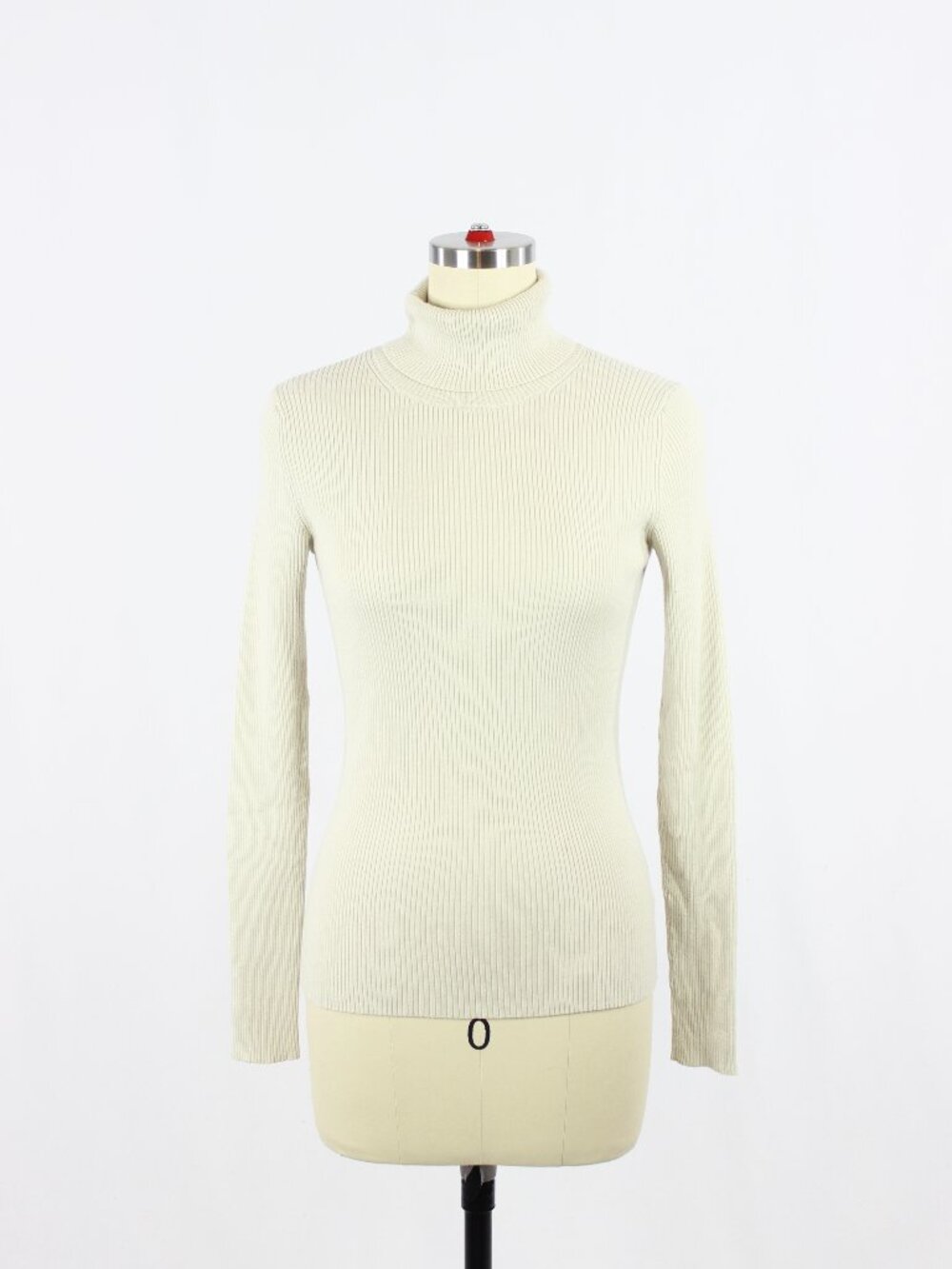 Aritzia BABATON Compel Ivory Ribbed Turtleneck Sweater, Size S